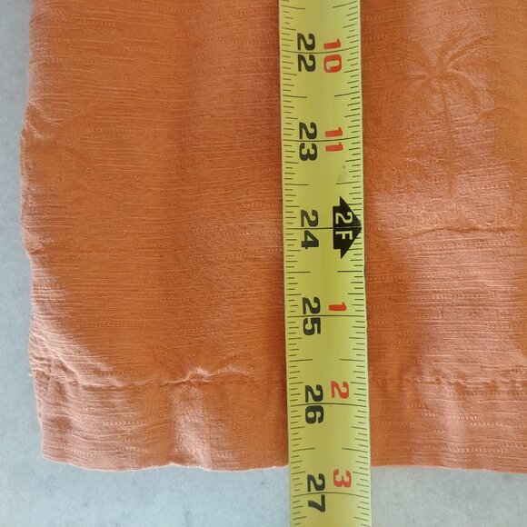 Van Heusen Mens 100% silk orange short sleeve button down shirt Medium - Picture 10 of 15